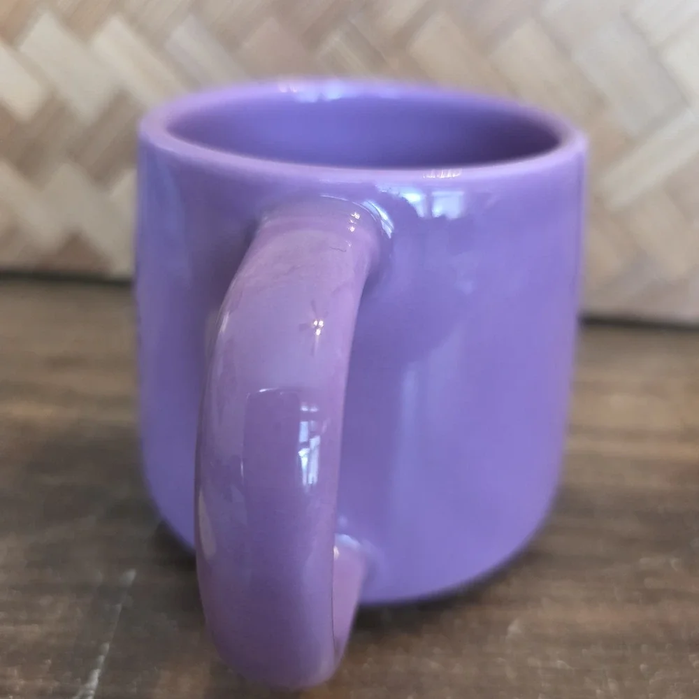 It's An Add To Cart Kind Of Day Mug & Saucer Purple & Yellow Smiley‎ Face